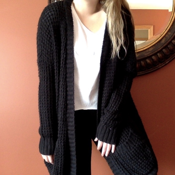 Sweaters - Airy Black Knit Cardigan